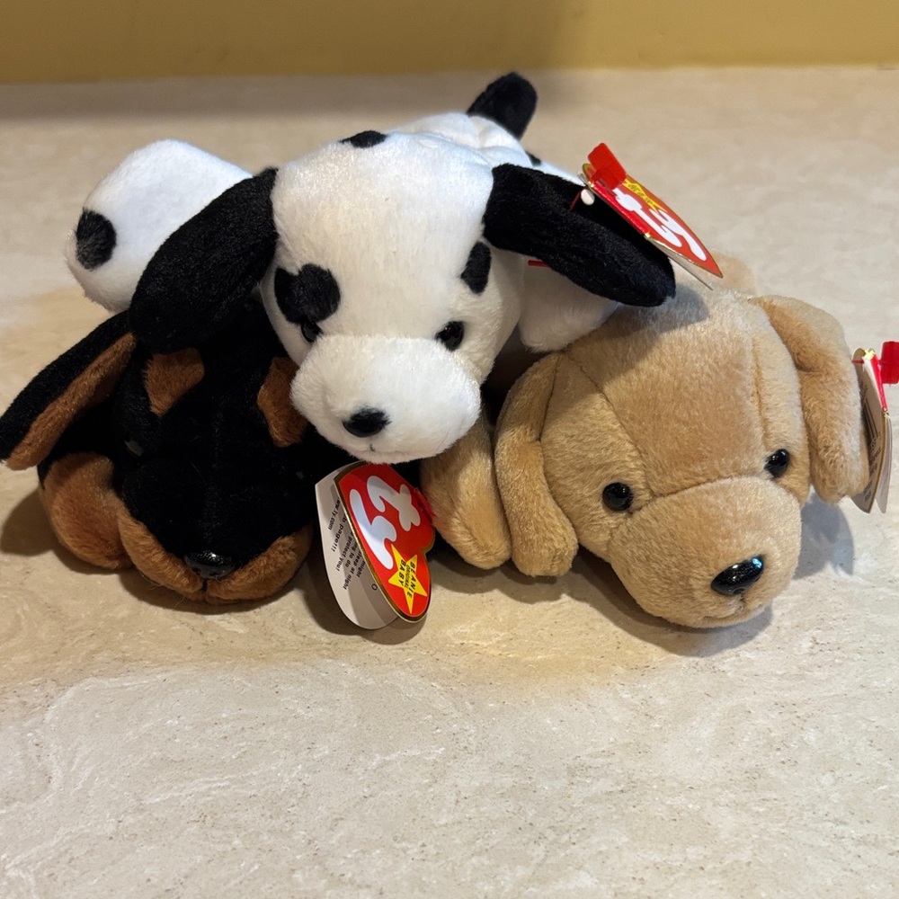 Ty Plush Trio - Dalmatian, Rottweiler, Labrador